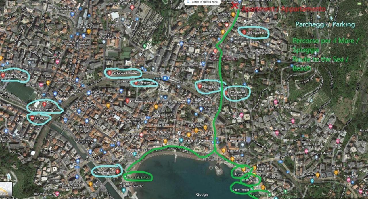 Casaviva - Casa Vacanze Betti A Rapallo Con Terrazza Exteriör bild